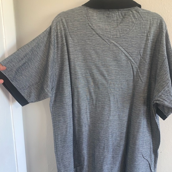 Geoffrey Beene gray heathered men’s shirt 100% cotton polo blk collar size XL - Picture 5 of 5